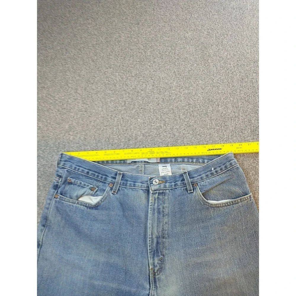 Levis 505 Regular Fit Jeans Mens 38x29 Light Wash Blue Straight Leg Denim Cotton